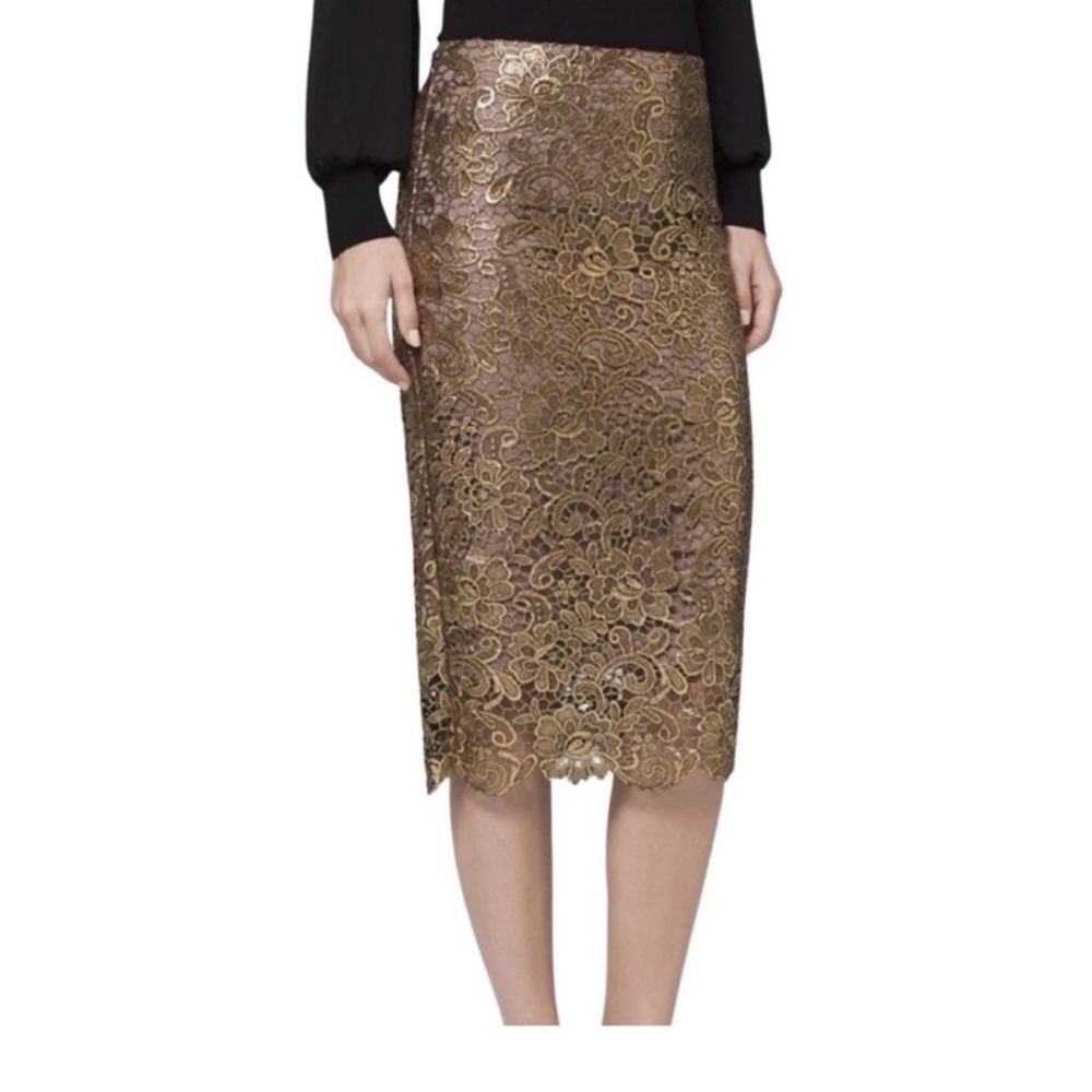 WHBM Metallic Lace Pencil Skirt size 00